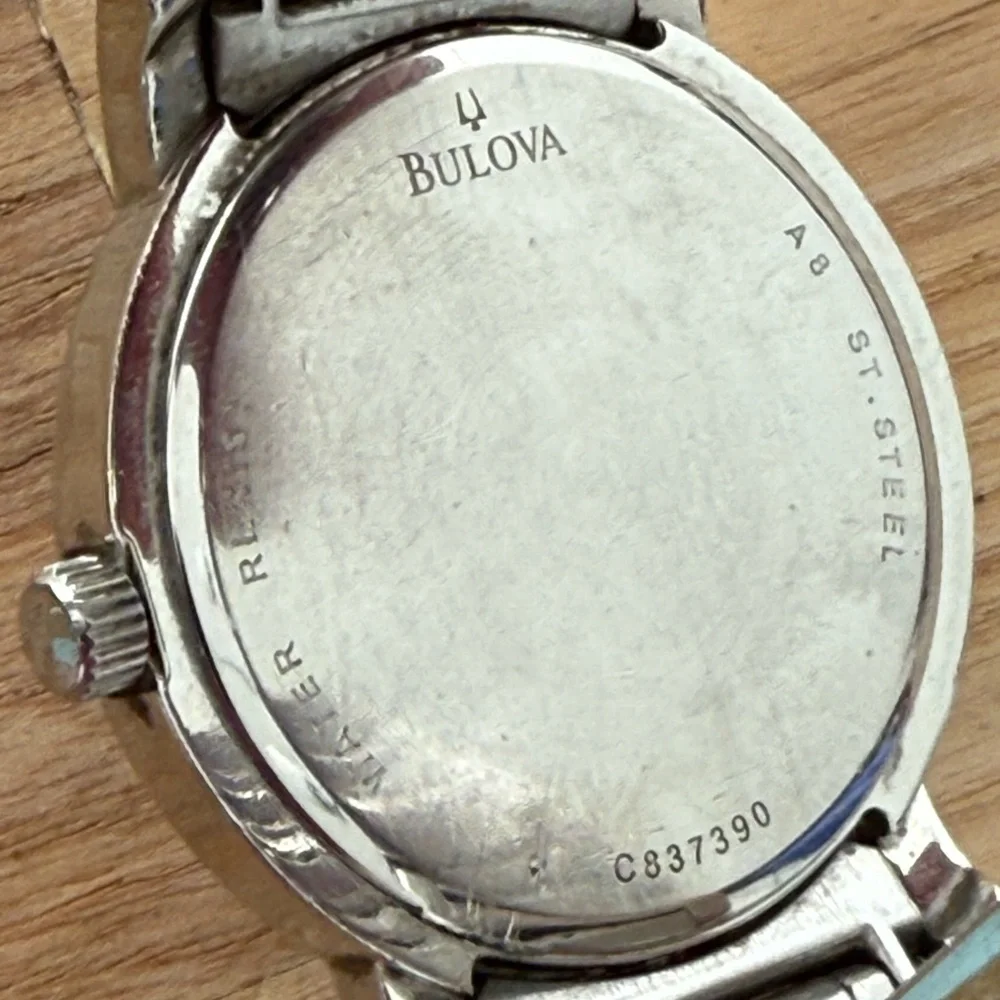 Bulova Diamond Luxury Watch Black Dial Stainless Bracelet Case Diamond Bezel